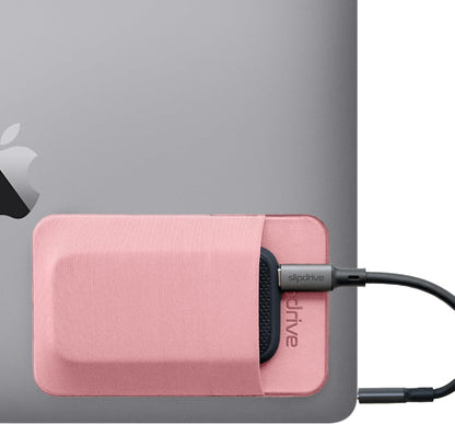 Portable Hard Drive Sleeve for Laptop - SSD Solid State Drive - Reusable Adhesive - 5” x 3.2” Stick on External Hard Drive Carrying Case - Travel Pocket Pouch (Small, Pink)