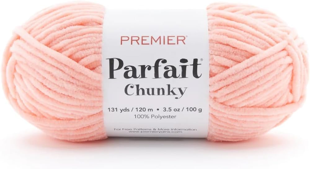 Yarns Parfait Chunky, Peach, Bulky Weight, 3.5 oz, 131 Yards