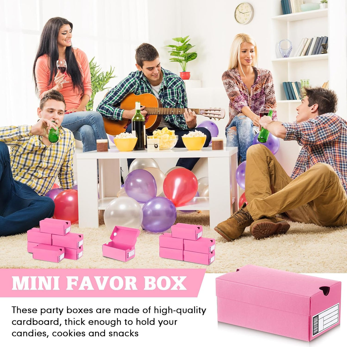 12 Set Mini Sneaker Shoe Gift Boxes, Light Pink, 4.7 x 2.5 x 2