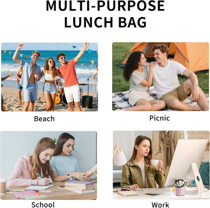 Lunch Bag Women Lunch Box for Women Adult Cute Insulated Lunch Bag Small Cooler Lunch Tote Bags for Work Picnic Travel (Pink-Strawberry)