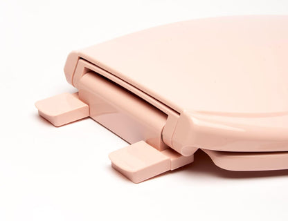 2Q1R6-20 Builder Grade Slow Close Plastic Toilet Seat with Vari-Adjust Lok-Down R'N'C Hinge and Quik-Lok Mounting Hardware, Round, Venetian Pink