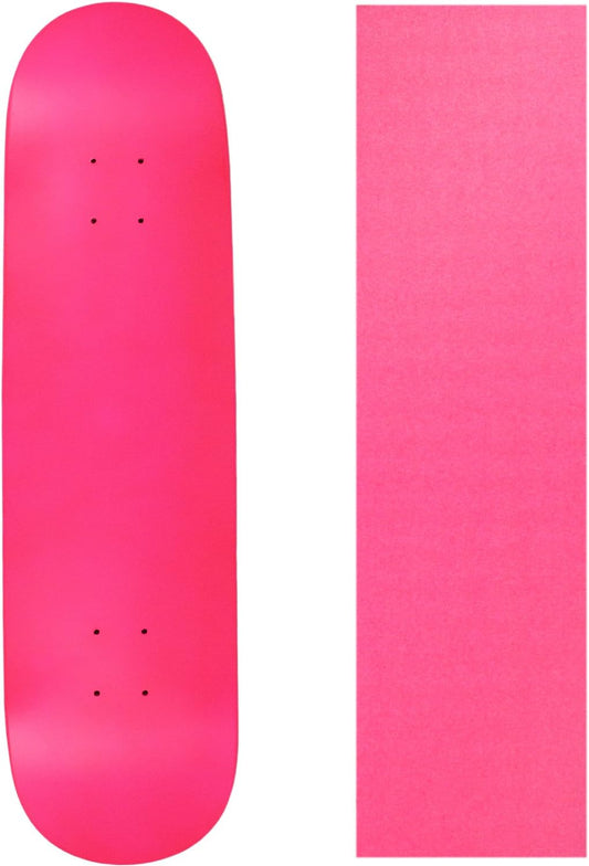 Moose Skateboard Deck Blank Neon Pink 7.75" Pink Grip