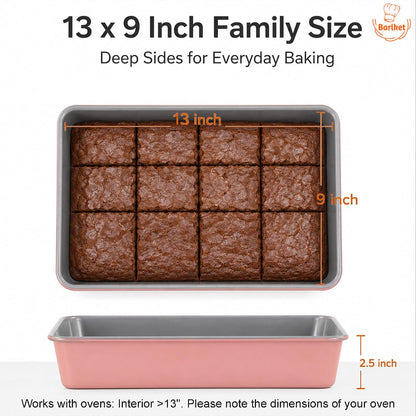 9x13 Baking Pan 2 Pack, Heavy Duty 2.5" Deep Lasagna Pan Nonstick