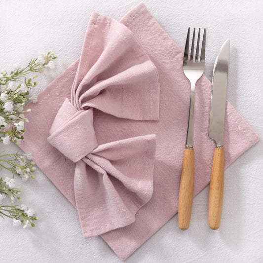 LINXTAR Cloth Napkins Dusty Pink Cotton Napkins Set of 4 17"x17" Washable Reusable Cotton Napkins for Fall Autumn Wedding Party Banquet Baby Shower Home Dining Table Decor