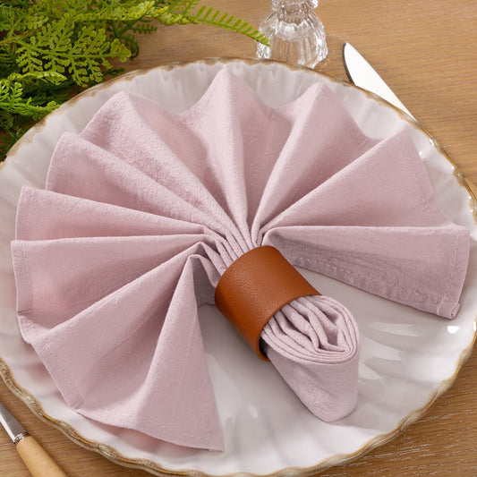 LINXTAR Cloth Napkins Dusty Pink Cotton Napkins Set of 4 17"x17" Washable Reusable Cotton Napkins for Fall Autumn Wedding Party Banquet Baby Shower Home Dining Table Decor