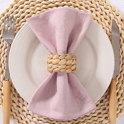 LINXTAR Cloth Napkins Dusty Pink Cotton Napkins Set of 4 17"x17" Washable Reusable Cotton Napkins for Fall Autumn Wedding Party Banquet Baby Shower Home Dining Table Decor