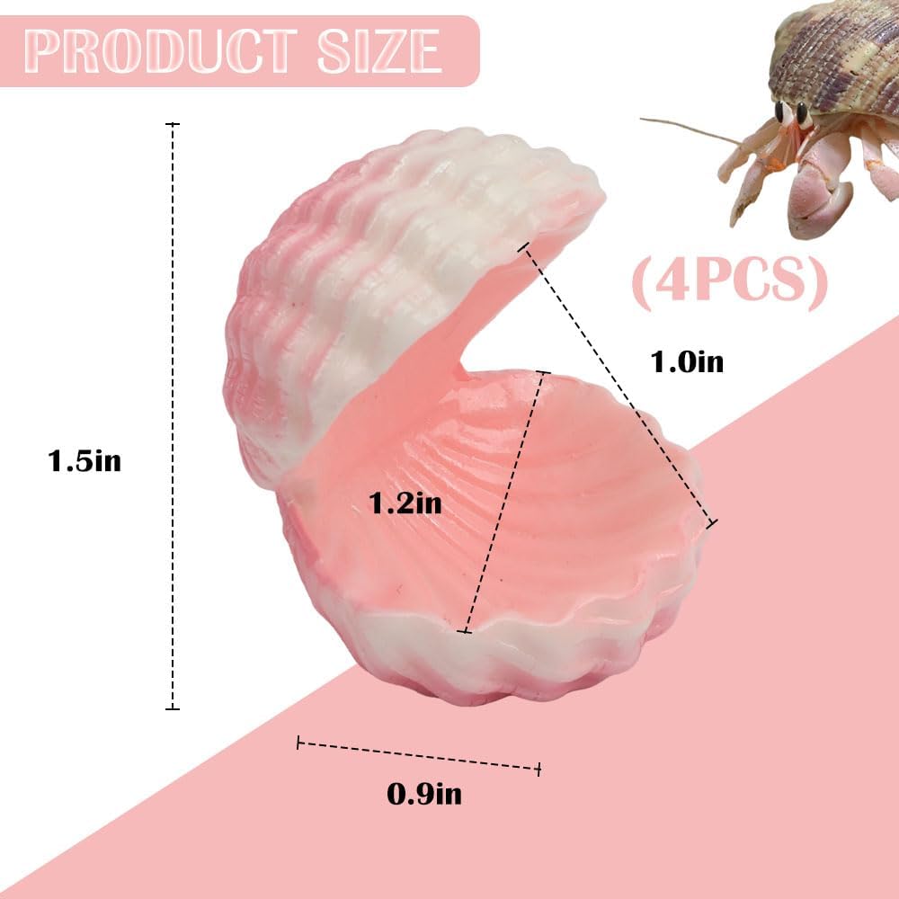 4 Pcs Tarantula Hide Terrarium Landscaping Resin Crab Simulated Shell Hideout Decoration for Spider Hermit Crab Tarantula Small Insect