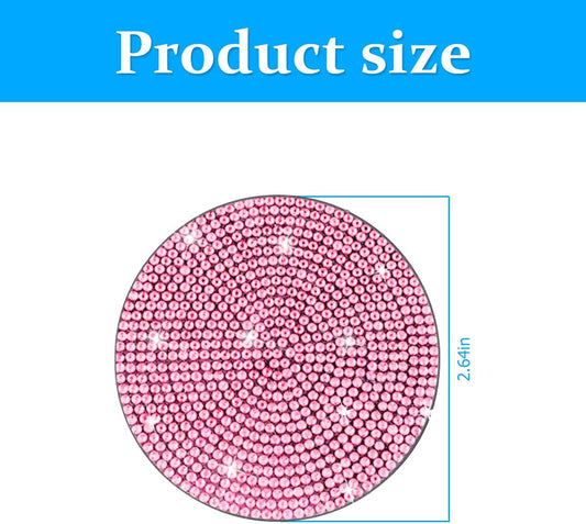 2PCS Bling Car Cup Holder Coaster, Crystal Rhinestone, Pink