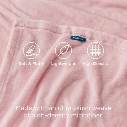 Bedsure GentleSoft Pink Fleece Blanket - 300GSM Soft Lightweight Plush Cozy Blankets for Bed, Sofa, Couch, Travel, Camping, 50x70 inches