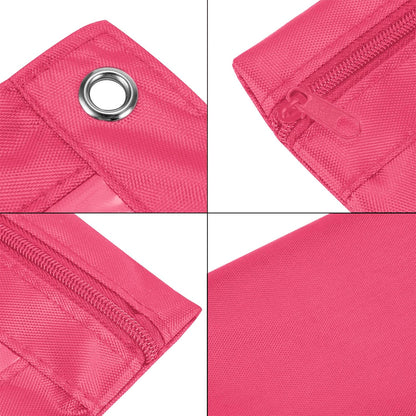 3-Ring Pen Pencil Pouch with Clear Window Stationery Bag Binder Case Classroom Organizers Pink