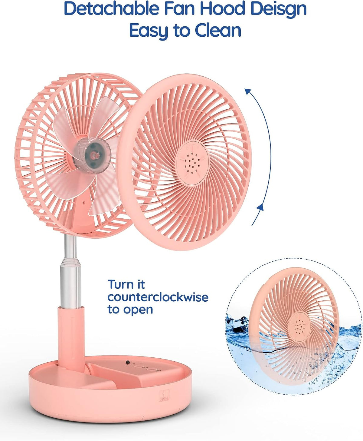 Portable Rechargeable Fan, 7200mAh Battery Operated Fan with Remote
