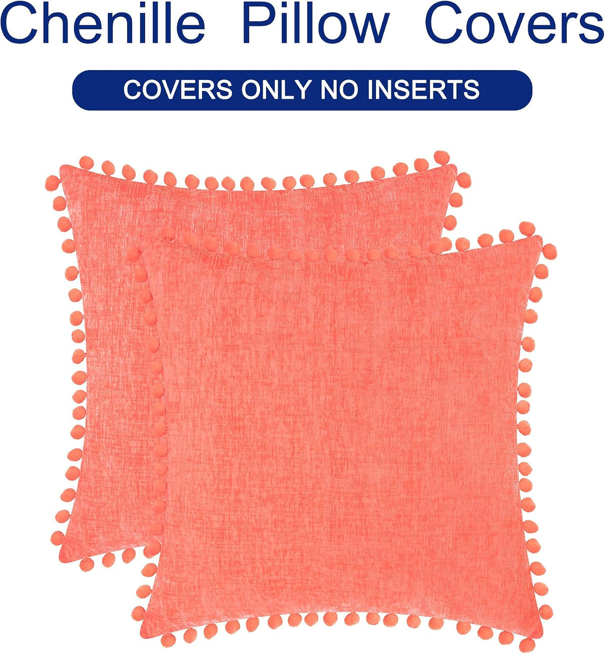 Decorative Couch Throw Pillow Covers 18 X 18 Inches Living Coral