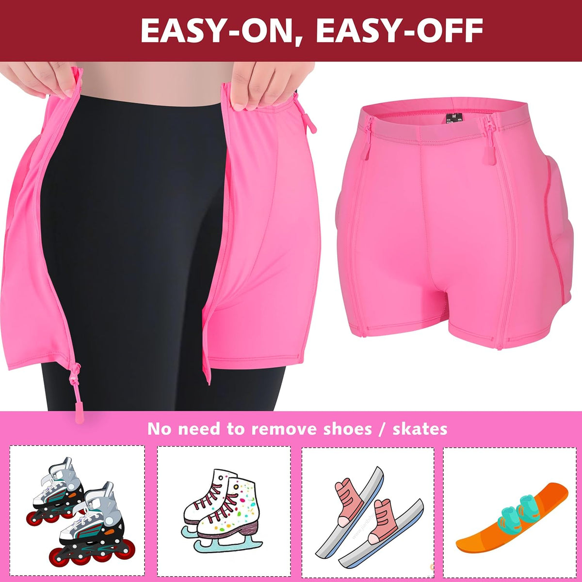 3D Hip Protection Butt Pads Protective Padded Shorts Crash Pad Impact Gear
