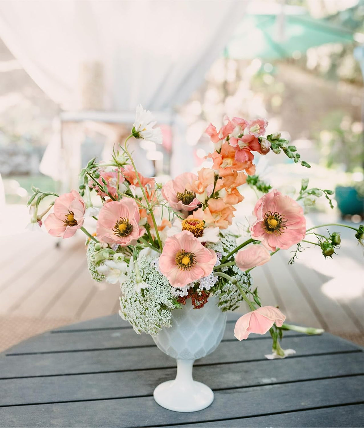 6pcs Pink Artificial Poppy Flowers Real Touch Faux Poppy Flowers Fake Poppies with Stems for Floral Arrangements Home Wedding Dining Table Party Garden Decoration(Pink)
