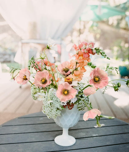 6pcs Pink Artificial Poppy Flowers Real Touch Faux Poppy Flowers Fake Poppies with Stems for Floral Arrangements Home Wedding Dining Table Party Garden Decoration(Pink)