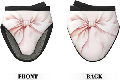Light Pink Bow Mini Oven Mitts Non-Slip Silicone Grips Heat Resistant Kitchen Gloves for Cooking & Baking 5.9"x5.9"