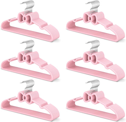 Pink 15.5 Inch 60 Pack Butterfly Bow Plastic Hangers