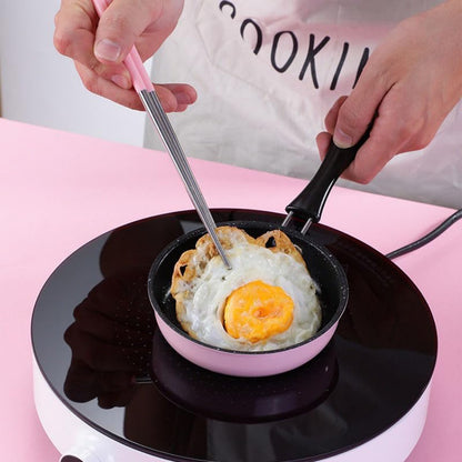 Pink Mini Cast Iron Skillet with Lid - 6 Inch Small Frying Pan for Eggs, Pancakes, Single Serving Cooking | Nonstick & Easy to Clean