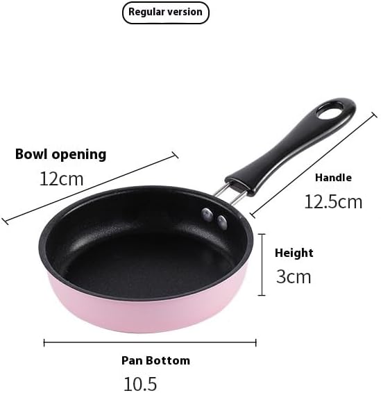 Pink Mini Cast Iron Skillet with Lid - 6 Inch Small Frying Pan for Eggs, Pancakes, Single Serving Cooking | Nonstick & Easy to Clean