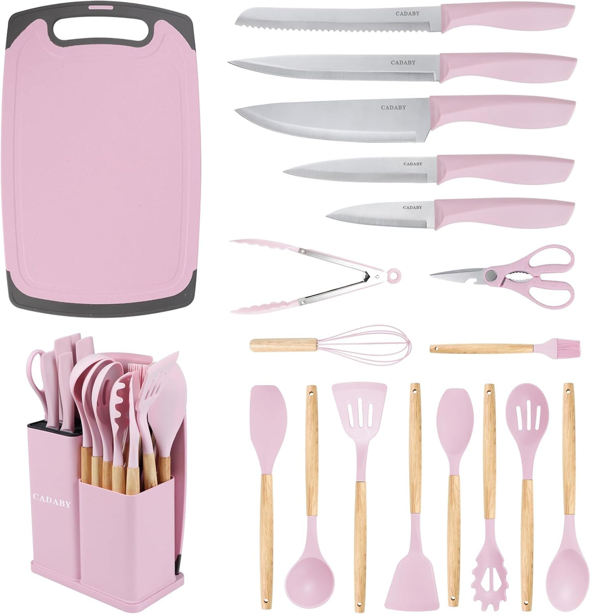 19 PCS Pink Kitchen Cooking Utensils Set Kitchen Tools Set