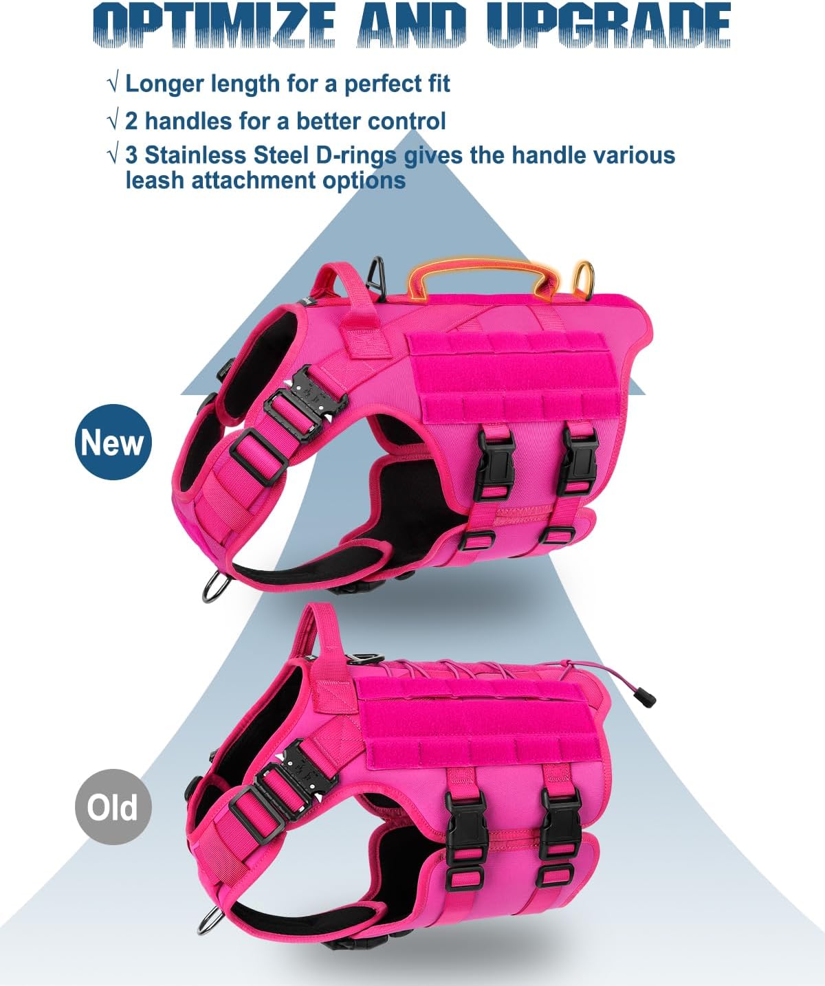 Tactical Dog Harness Service Vest for Medium Dogs M Pink