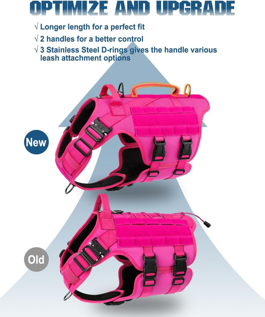 Tactical Dog Harness Service Vest for Medium Dogs M Pink