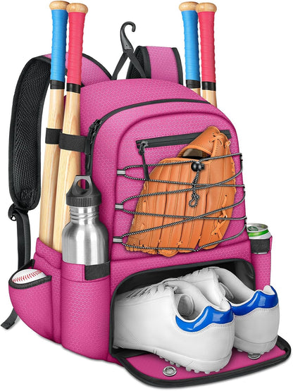 Baseball Bat Bag for 4 Bats with Ball Pocket & Shoe Compartment