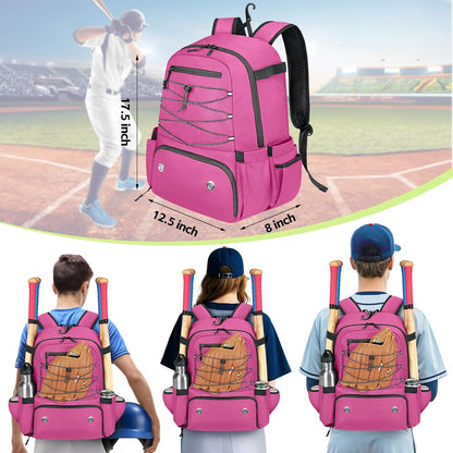Baseball Bat Bag for 4 Bats with Ball Pocket & Shoe Compartment