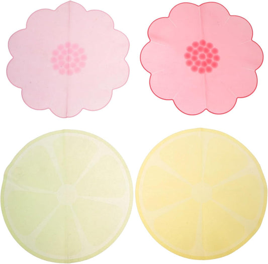 4pcs Silicone Stretch Lids Set for Bowls Food Covers, Reusable Silicone Seal Covers in Rose Red, Light Pink, Yellow, Green, Food Storage and Preservation for Kitchen Use