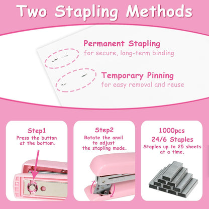 Pink Office Supplies Set, 11-Piece Stationery Kit for School, Home & Office