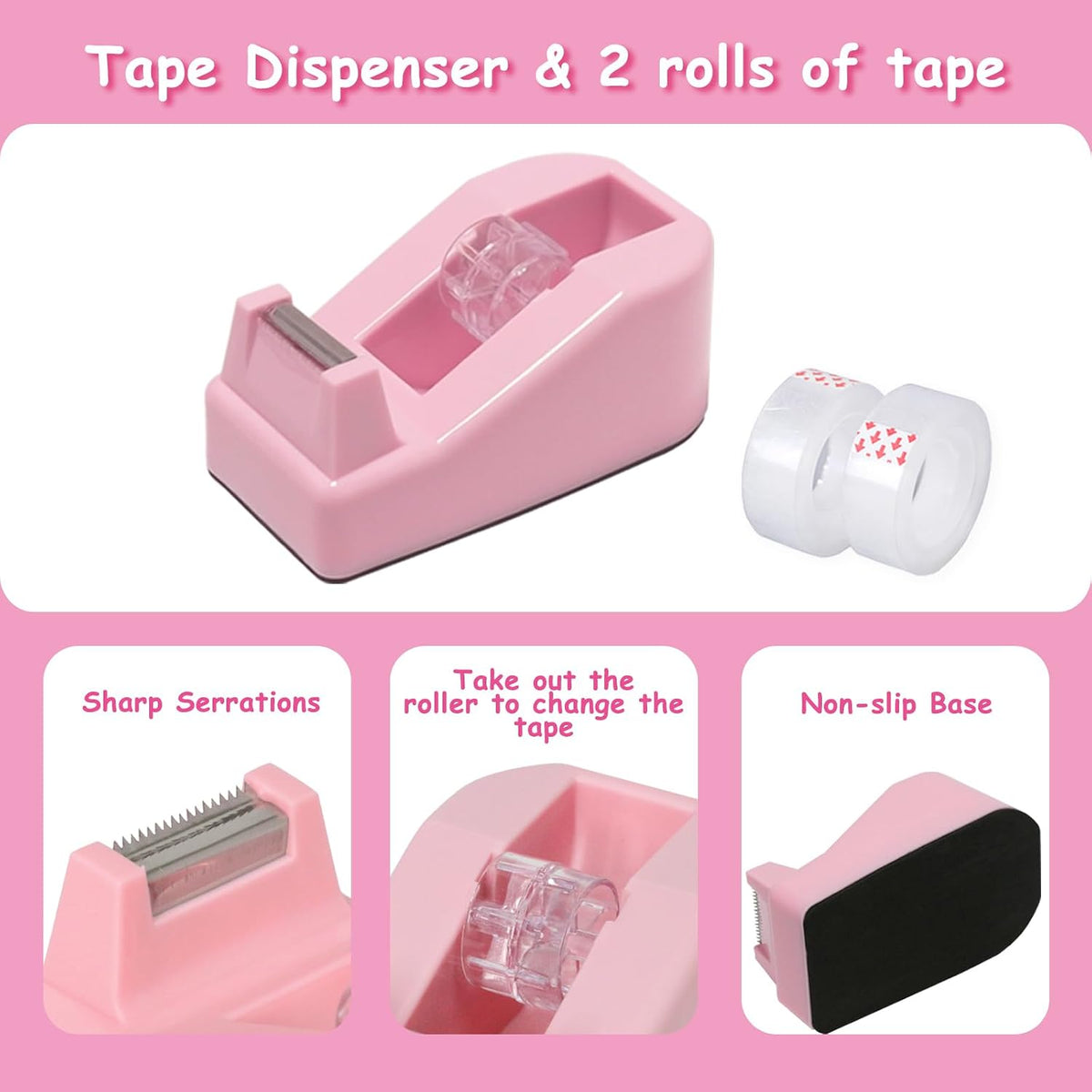 Pink Office Supplies Set, 11-Piece Stationery Kit for School, Home & Office