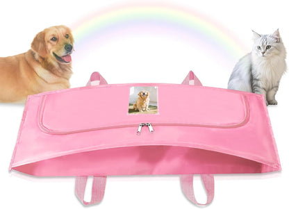 Pet Casket Body Bag,Dog or cat Burial Box with Dignity,pet caskets or Burial Boxes Alternative,eco-Conscious Body Bag with Handle & Custom Memorial Surface (Pink)