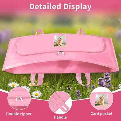 Pet Casket Body Bag,Dog or cat Burial Box with Dignity,pet caskets or Burial Boxes Alternative,eco-Conscious Body Bag with Handle & Custom Memorial Surface (Pink)