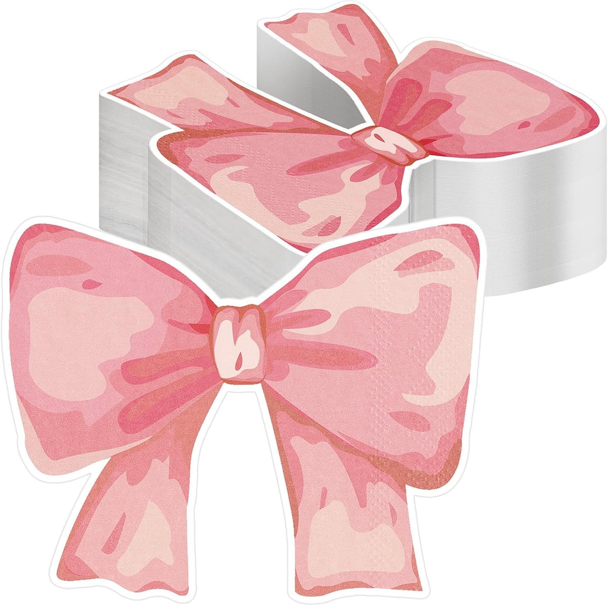 50 Pcs Pink Bow Paper Napkins Bowknot Shaped Coquette Bow Napkins for Coquette Wedding Party Supplies Bachelorette Decorations Bridal Engagement Baby Shower Birthday Tea Party