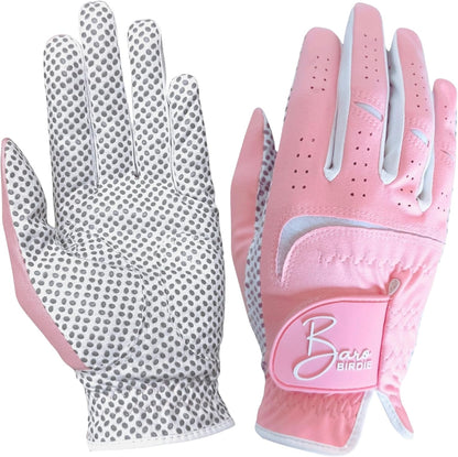 Golf Gloves Both Hands Women's 1 Pair Lightweight Non-Slip Silicone Extra Grip All Weather Girls Ladies Sports Tennis