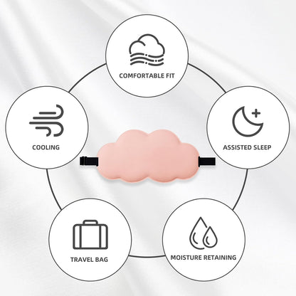 Soft Cloud Shaped 3D Sleep Mask with 4 Earplugs, Lightweight Light-Blocking Eye Mask for Side Sleepers Travel Meditation, Adjustable Elastic Strap Sleeping Mask (Pink)