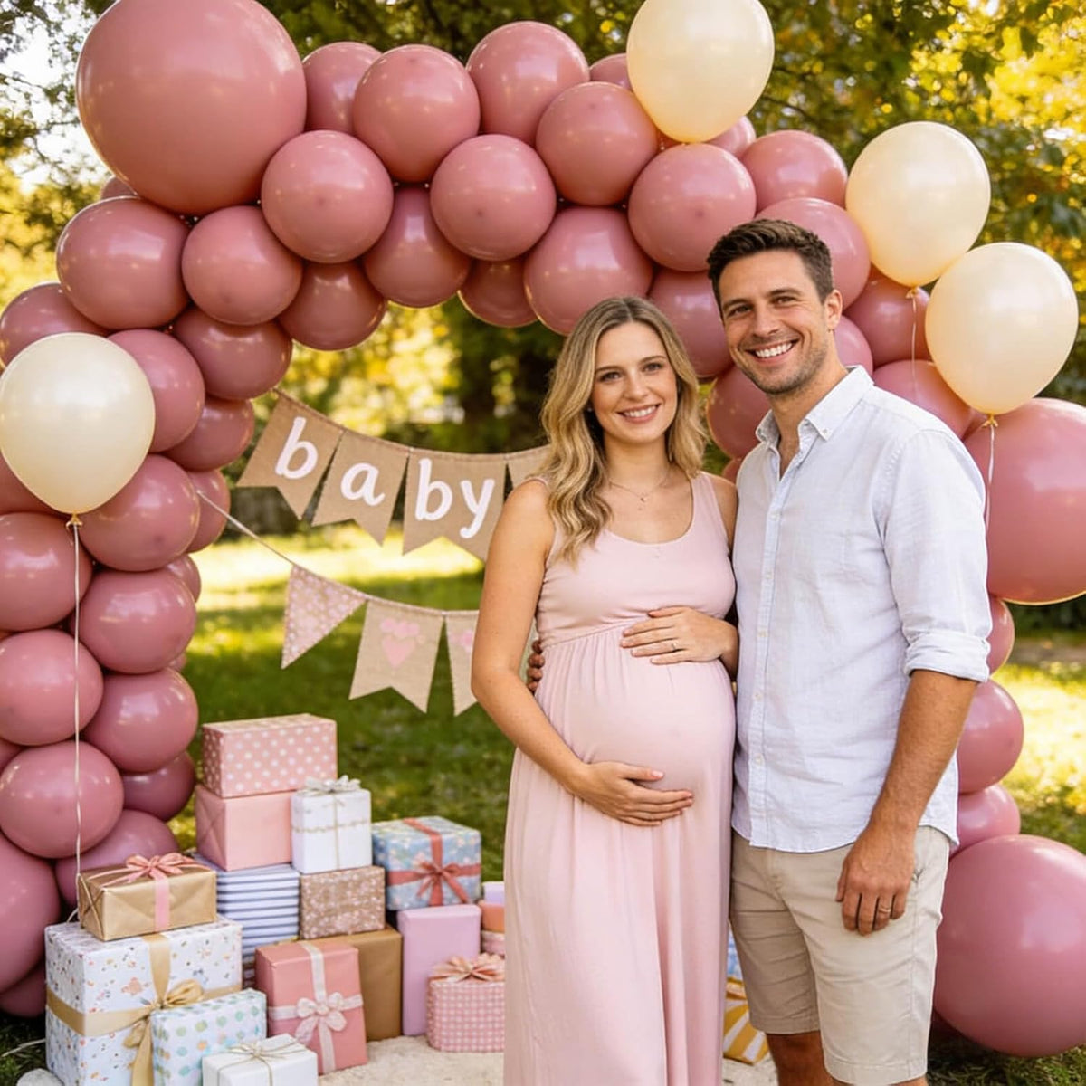 110pcs Dusty Pink Balloon 12 Inch, Brush Pink Latex Balloons for Birthday Party Baby Shower Wedding(with 2 Ribbons).