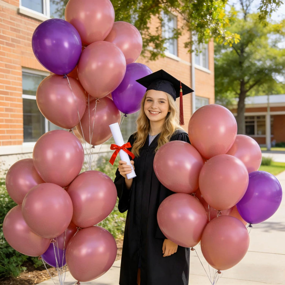 110pcs Dusty Pink Balloon 12 Inch, Brush Pink Latex Balloons for Birthday Party Baby Shower Wedding(with 2 Ribbons).