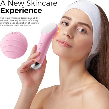 Face Scrubber, Electric Facial Cleansing Brush (Pink)