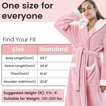 Capecage Men's Hooded Fleece Lounge Robe with Pockets and Belt, One Size,Plush flannel fleece,designed for bedtime lounging.