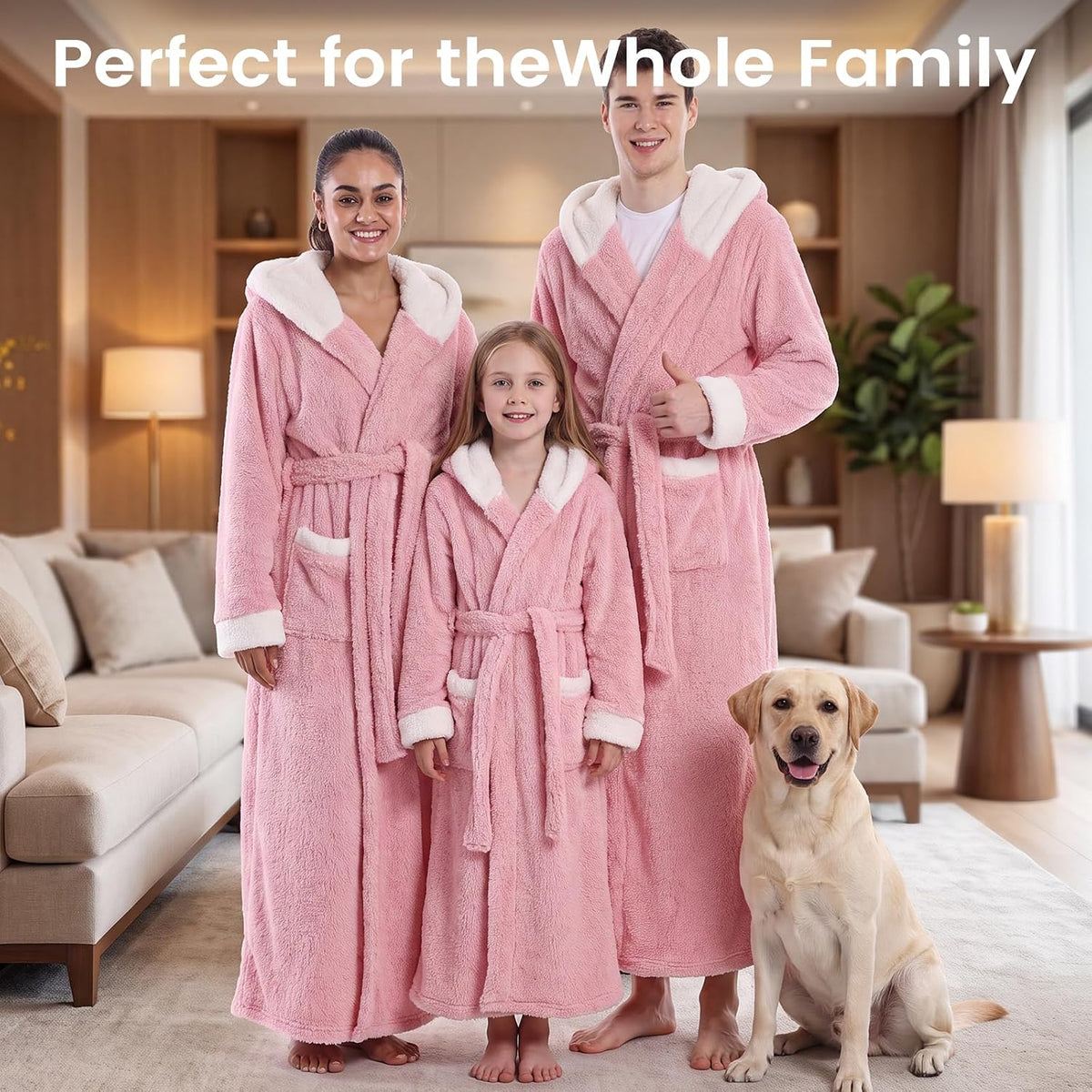 Capecage Men's Hooded Fleece Lounge Robe with Pockets and Belt, One Size,Plush flannel fleece,designed for bedtime lounging.