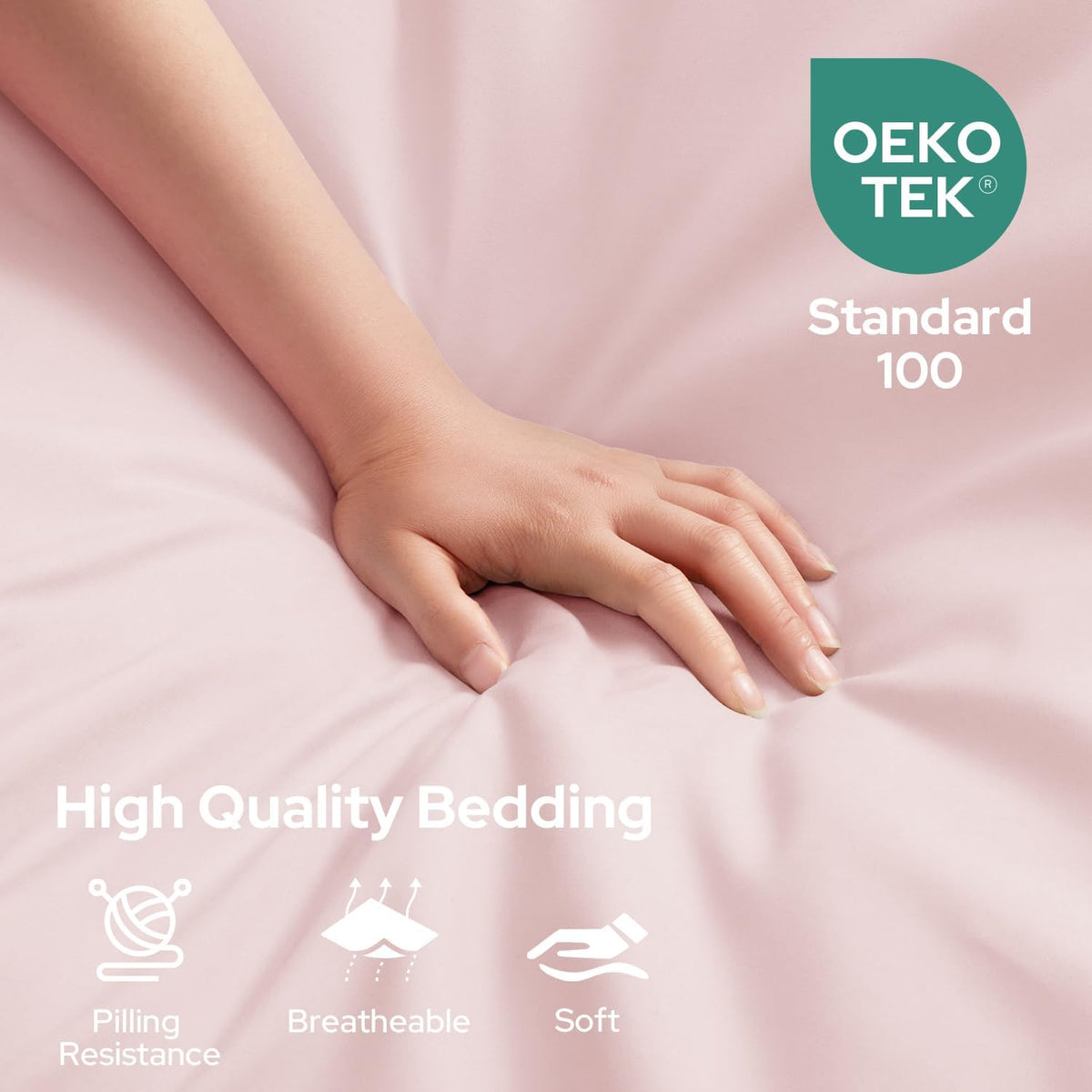 Queen Size Bed Sheets - 6 Piece Set (Pale Pink) - Extra Soft Brushed Microfiber 1800 Bedding Sheets, Deep Pocket, Wrinkle & Fade Free