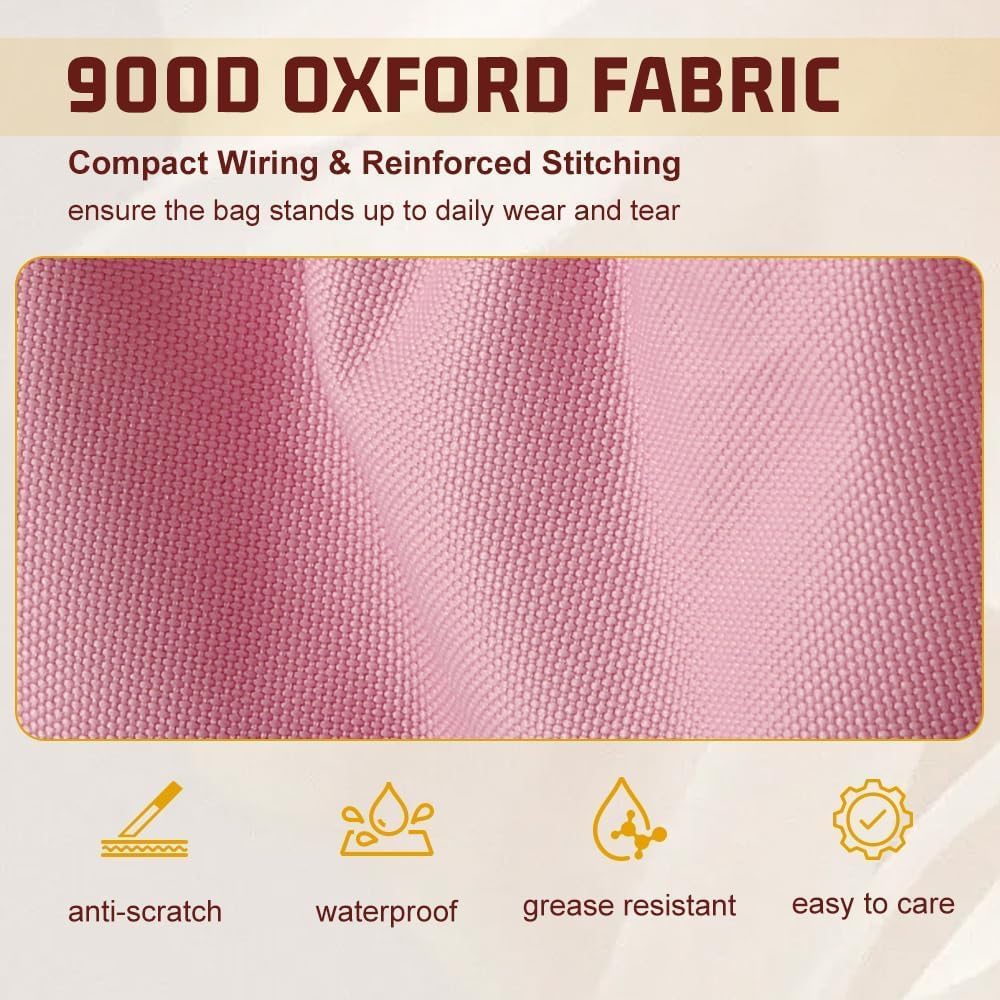 Large Rolling Cleaning Caddy with Cleaning Caddy Apron, Pink