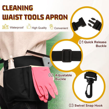 Large Rolling Cleaning Caddy with Cleaning Caddy Apron, Pink