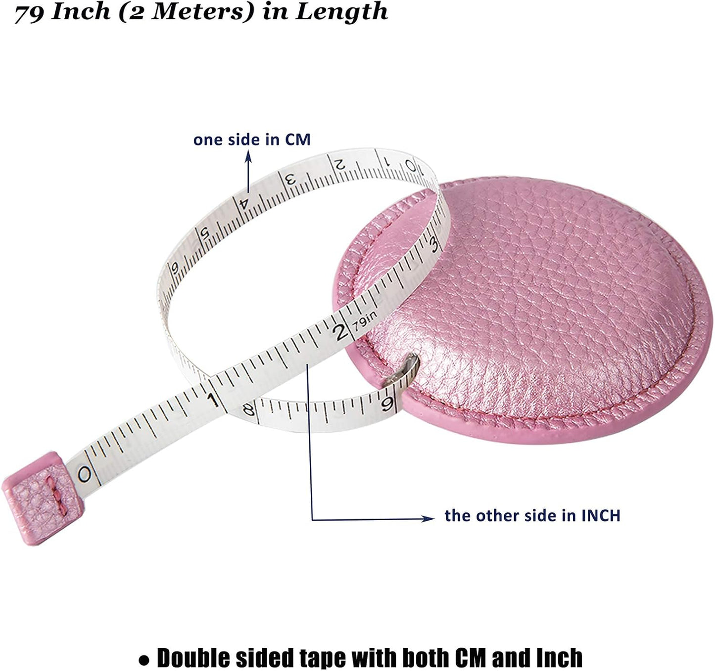 Tape Measure for Body Measuring, 79Inch/2Meters Retractable Measuring Tape for Body Fabric Sewing Tailor Cloth Knitting Craft Measurements Dual Sided