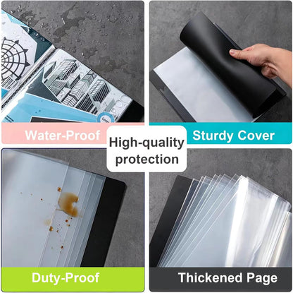 Binder with Plastic Sleeves 30-Pocket, Displays 60 Pages, 8.5"x11"