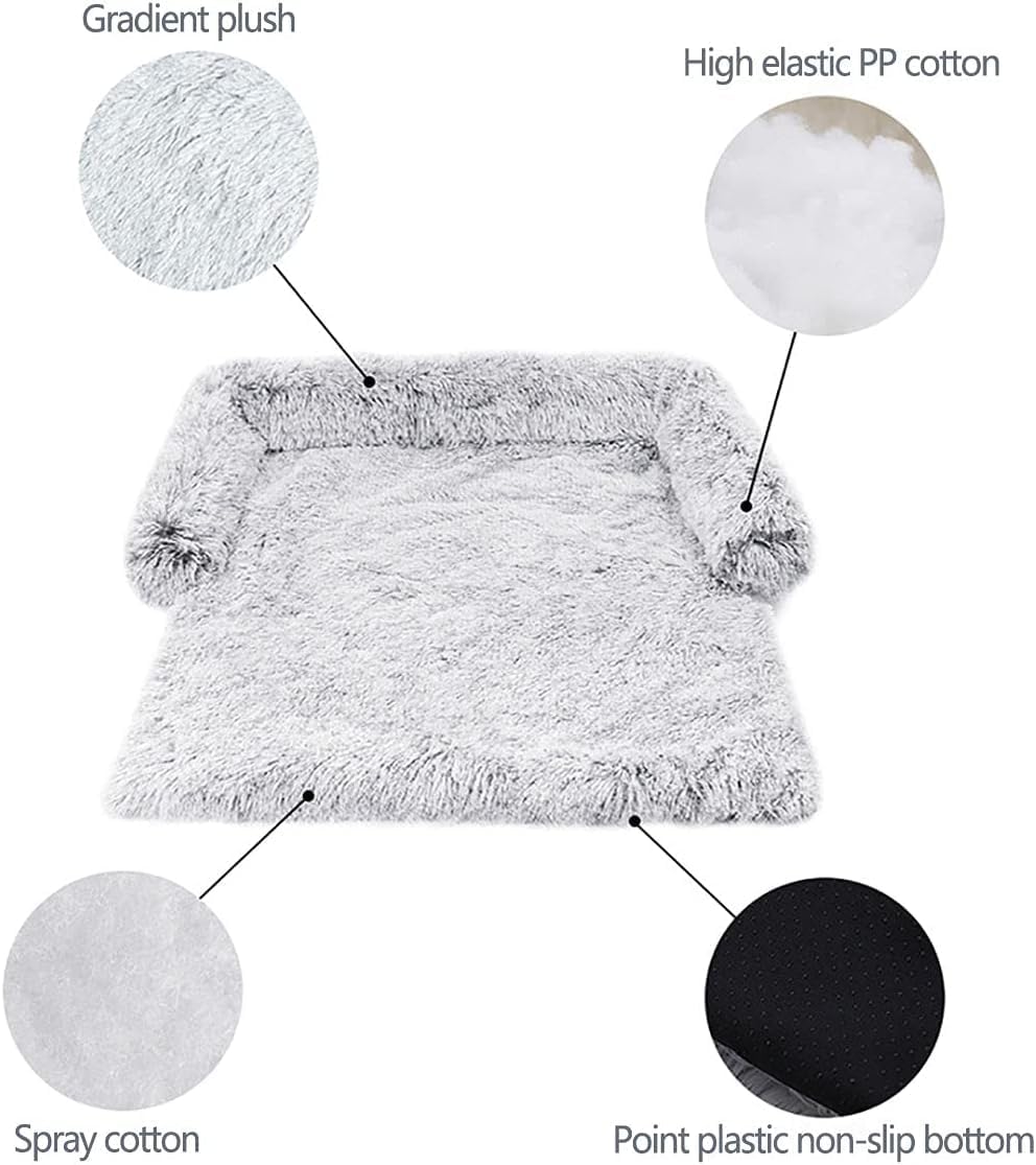 Vinnykud Couch Cushion for Dogs and Cats Plush Dog Mat Large Dog Bed Dog Sofa Waterproof Bottom Dog Blanket Sofa Cover Zippered Dog Blanket Washable Luggage (Rectangle - Pink, 110x95x15cm)