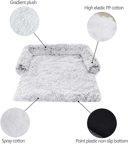Vinnykud Couch Cushion for Dogs and Cats Plush Dog Mat Large Dog Bed Dog Sofa Waterproof Bottom Dog Blanket Sofa Cover Zippered Dog Blanket Washable Luggage (Rectangle - Pink, 110x95x15cm)