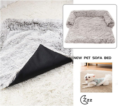 Vinnykud Couch Cushion for Dogs and Cats Plush Dog Mat Large Dog Bed Dog Sofa Waterproof Bottom Dog Blanket Sofa Cover Zippered Dog Blanket Washable Luggage (Rectangle - Pink, 110x95x15cm)