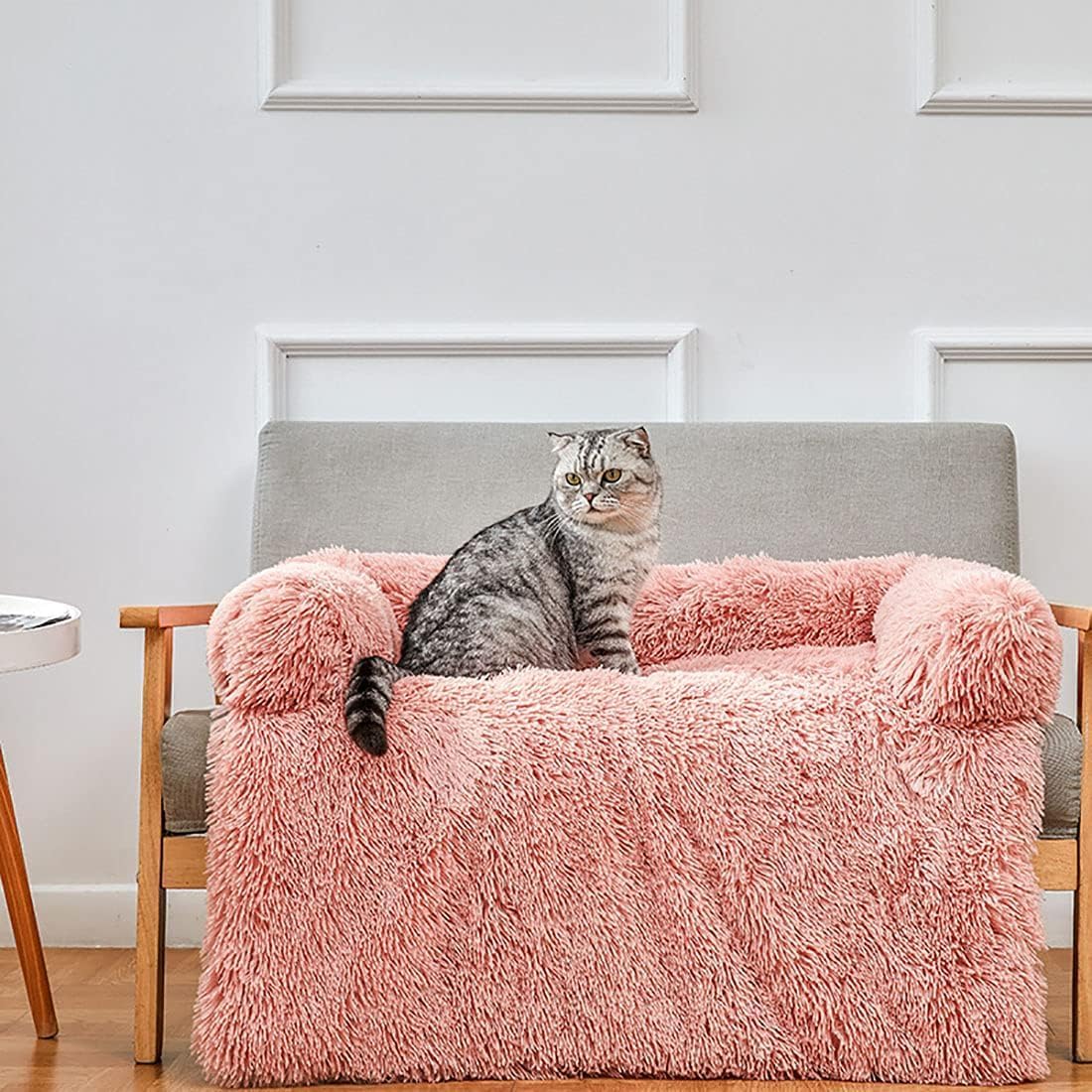 Vinnykud Couch Cushion for Dogs and Cats Plush Dog Mat Large Dog Bed Dog Sofa Waterproof Bottom Dog Blanket Sofa Cover Zippered Dog Blanket Washable Luggage (Rectangle - Pink, 110x95x15cm)